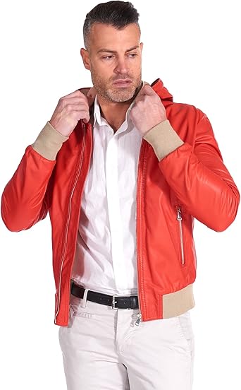 red leather bomber jacket