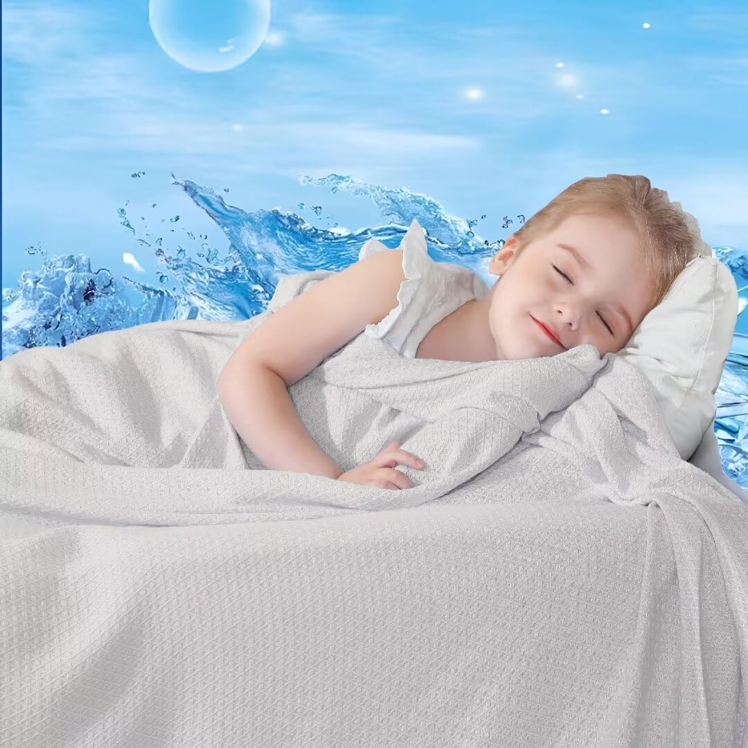 Sommerdecke - selbstkühlende Bambus Decke für Erwachsene Kinder, Kühldecke die Körperwärme absorbieren, um in heißer Nacht kühl zu halten, Sommer-kühle Decken Grau 200x230cm