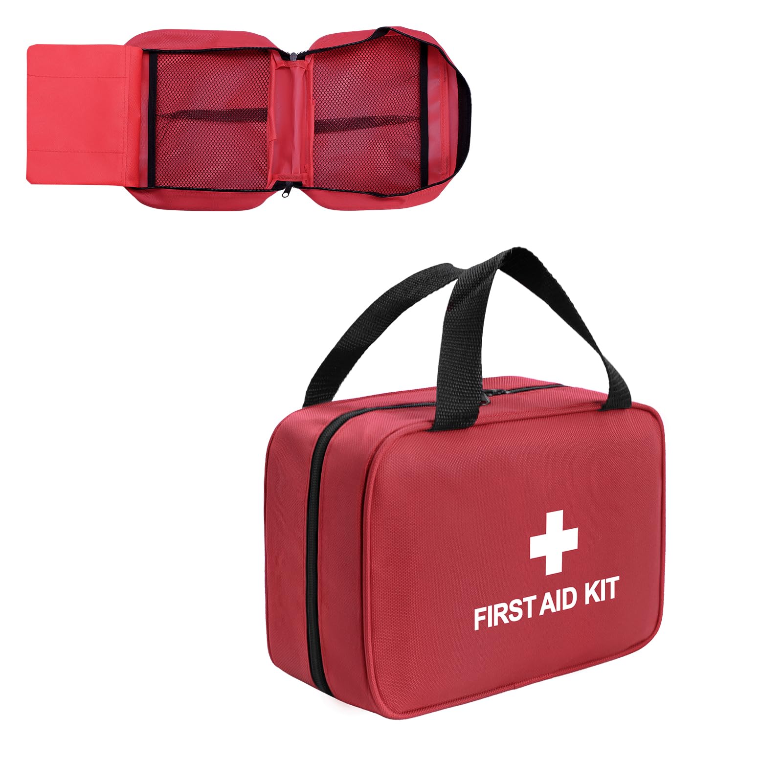 ICIMBI First Aid Bag Empty, Red Medical Storage Bag, Mini Trauma Kit Bag for Home, Outdoor, Travel, Camping, and Hiking