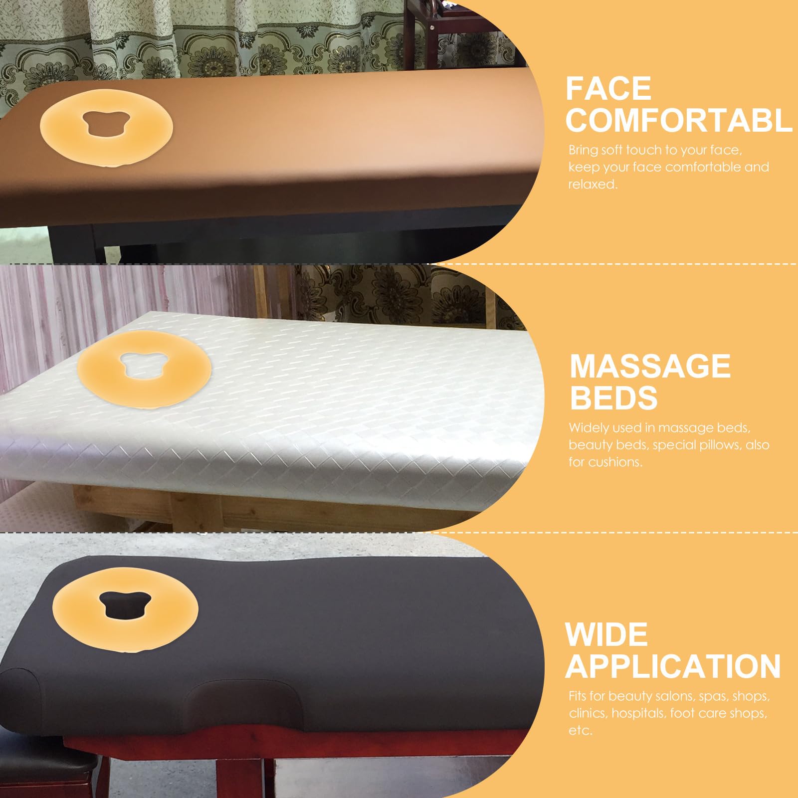 Coussin Facial en Silicone Orange Confortable Appui Face Bas pour Spa et Centres, pour Massages et Soins du Visage