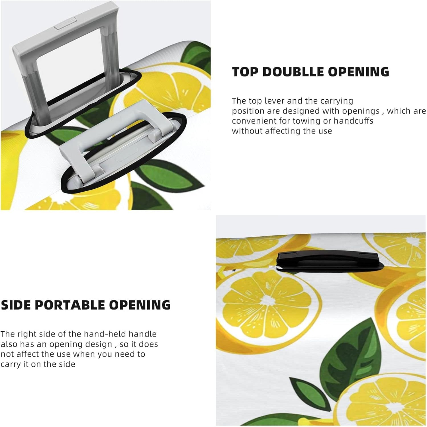 review Fruit Lemon Suitcase Cover Travel Luggage Protector Cover Fits 18-32 Inch Suitcase