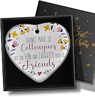 Vista 1 de YZEXEZY Adorno de regalo de compañero de trabajo, adorno colgante de cerámica para colega, despedida de jubilación, cumpleaños, Navidad, Acción