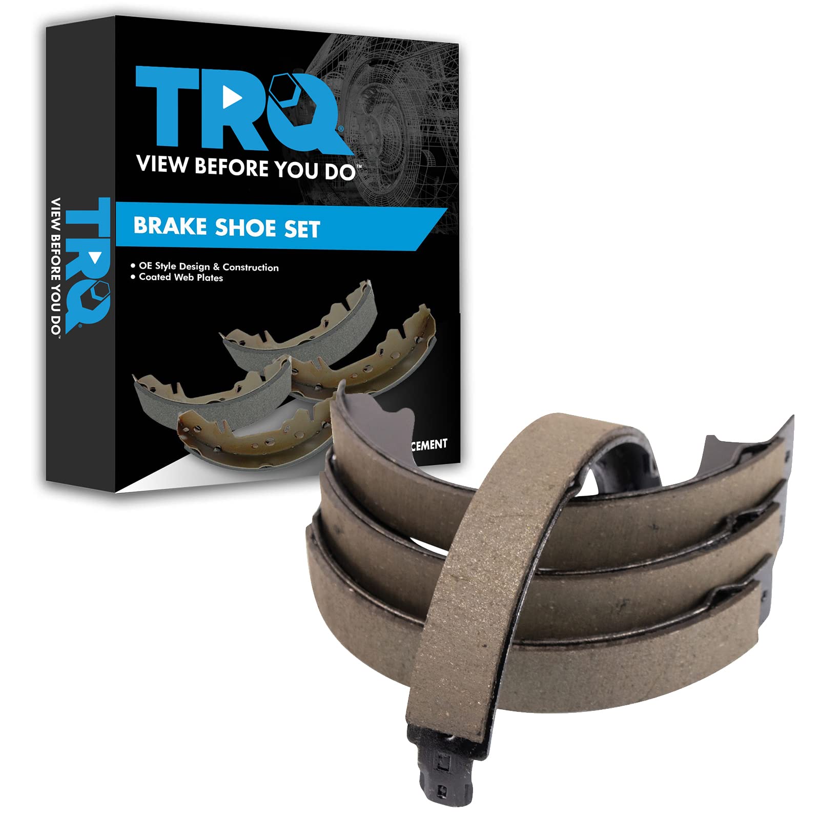 TRQ Rear Parking Brake Shoe Set