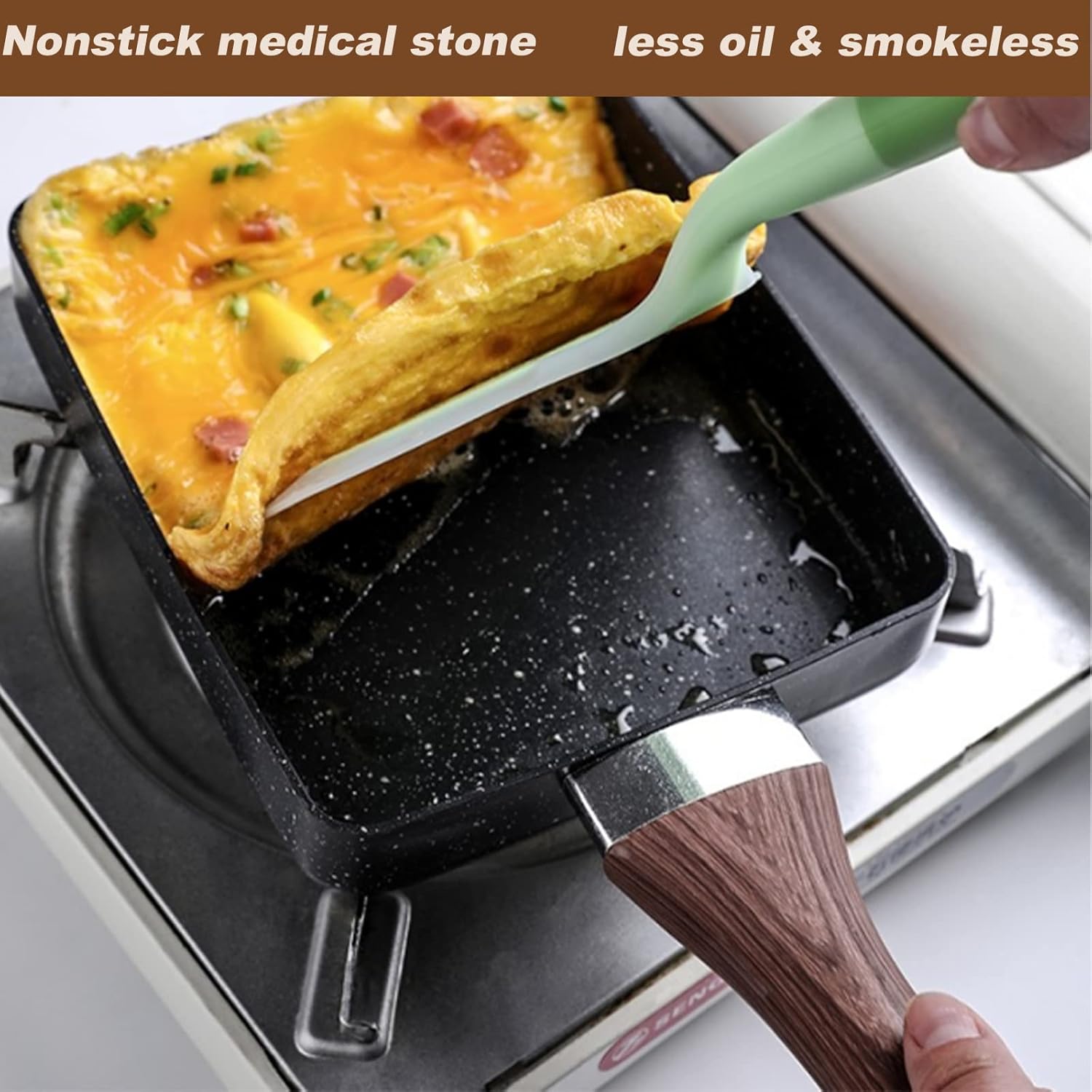Tamagoyaki Pan Omelette Nonstick Pan,Rectangle Maker Frying Pans,Small Tamagoyaki Pan with Anti Scalding Handle, Gas Stove and Induction Hob, 7” x 5”,Black: Home & Kitchen