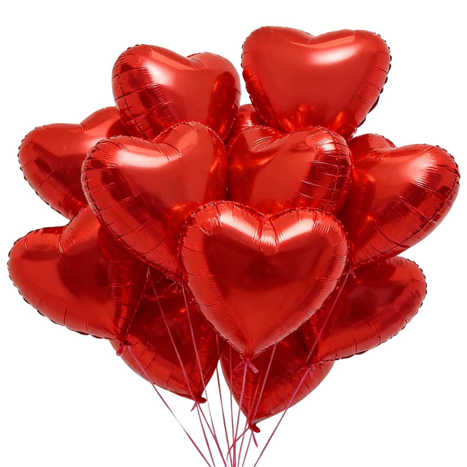 Red Heart Balloons, 25 Pcs Red Heart Foil Shape Balloon, 18 Inch Foil Hearts Shaped Love Balloons for Valentines, Christmas, Birthdays, Engagement, Wedding, Baby Shower, Party Decorations