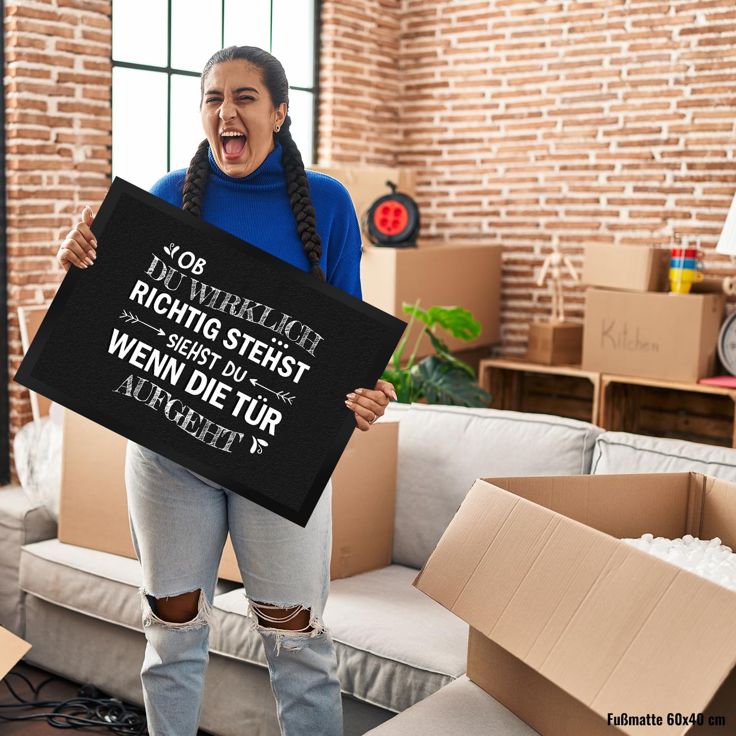 Fußmatte Totenkopf - Ob Du Wirklich Richtig Stehst, Siehst Du, Wenn Di Tur Aufgeht 531074 1400x