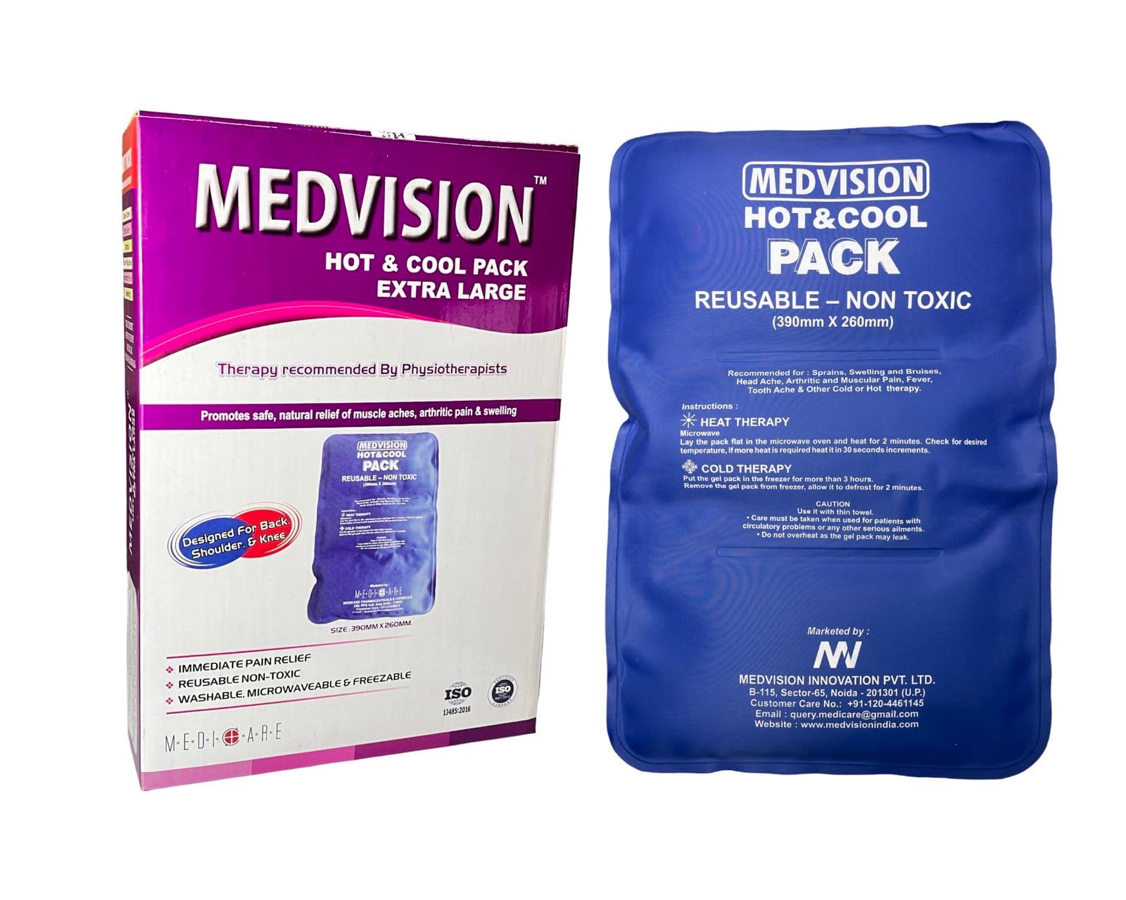 Hot And Cool Pack XL Hot and Cold Ice Pack for Pain Relief Soft and Flexible Gel for Injuries and Pain Relief | Cold Ice Gel Pack for Shoulders, Knee, Back, Neck