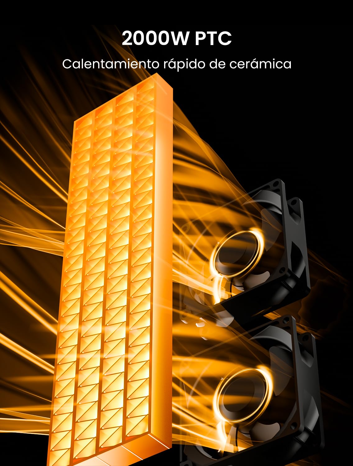 AIRMATE 2000W Calefactor Bajo Consumo, 63cm Torre Calefactor Electrico Bajo Consumo con Oscilación 80° 24H Heater Protección Sobrecalentamiento y Vuelco Calefactor Ceramico Eléctrico Dormitorios
