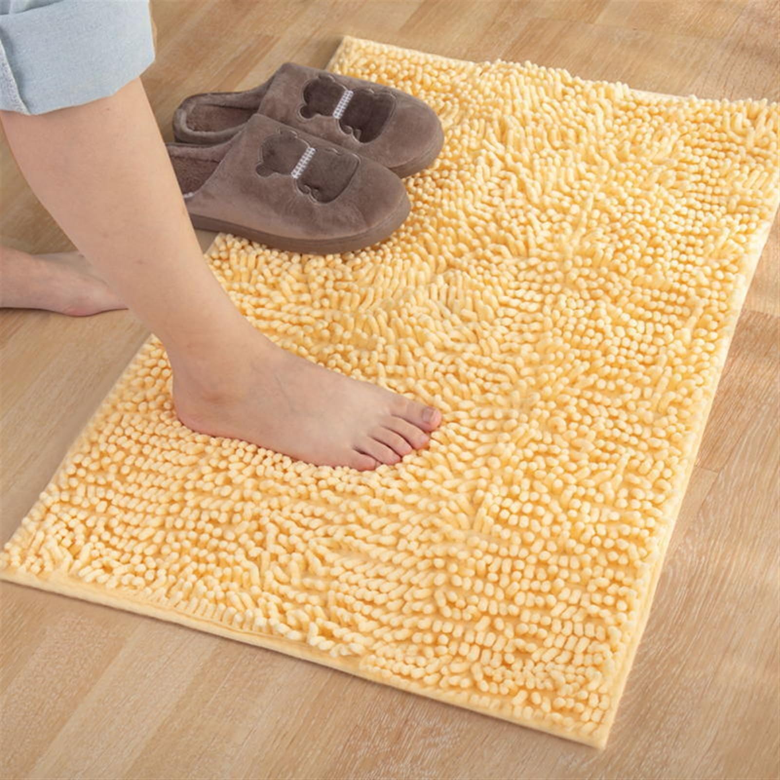 Tapis De Bain Extra Absorbant Tapis Pour Sortie De Douche En Microfibre Chenille Lavable En Machine 50 80cm Gris Bleu 97276313