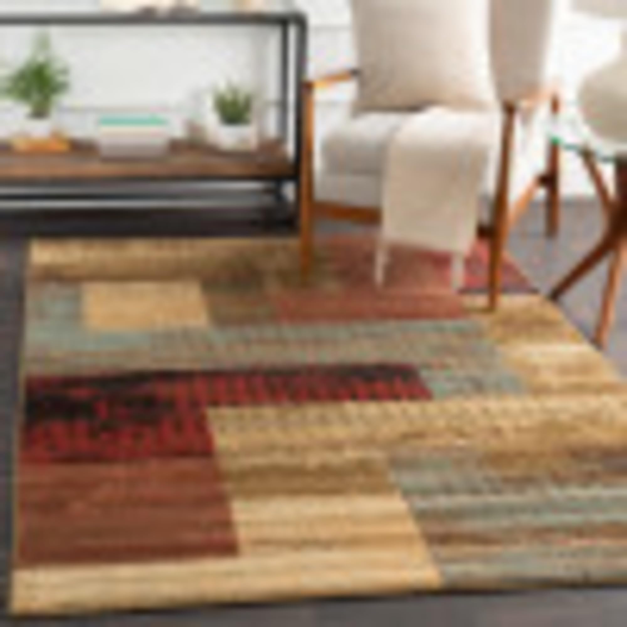 Livabliss SHAMA Moderno Rectangle Tappeto | Verde chiaro, Marrone scuro, Oliva | 160x230cm | Soggiorno e Camera da Letto | Tessuto a Macchina Polipropilene