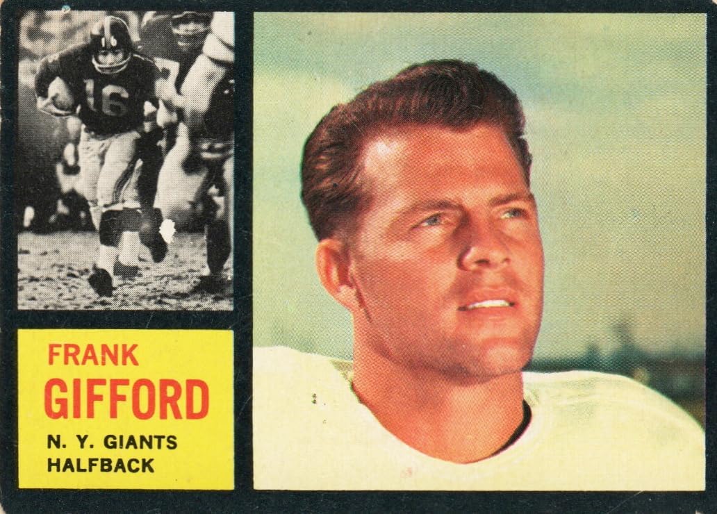 Frank Gifford Rookie Card Collectible Football Card - 1962 Topps Football Card #104 (Giants)