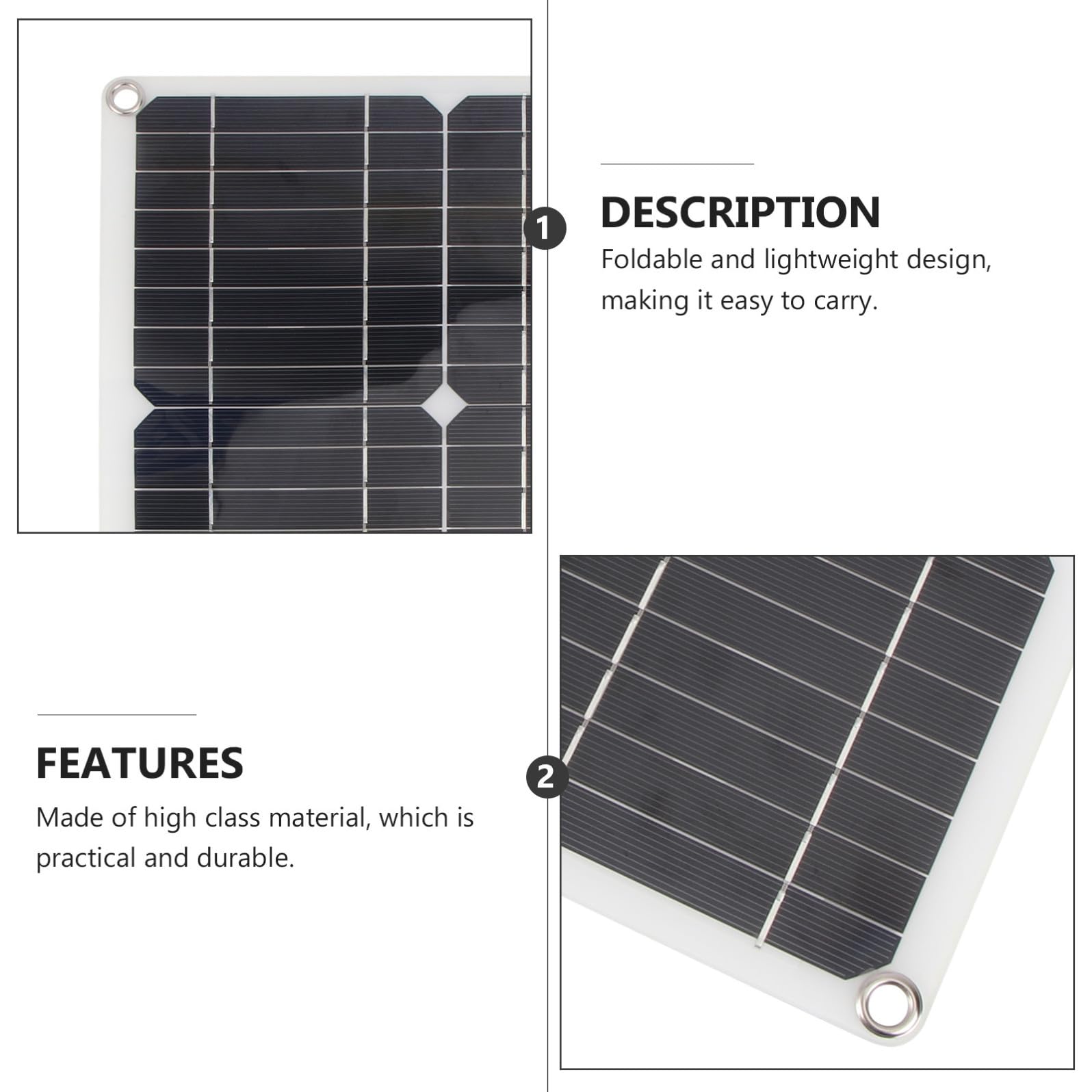 Caricatore Solare 40w in Silicio Monocristallino, Usb, Nero