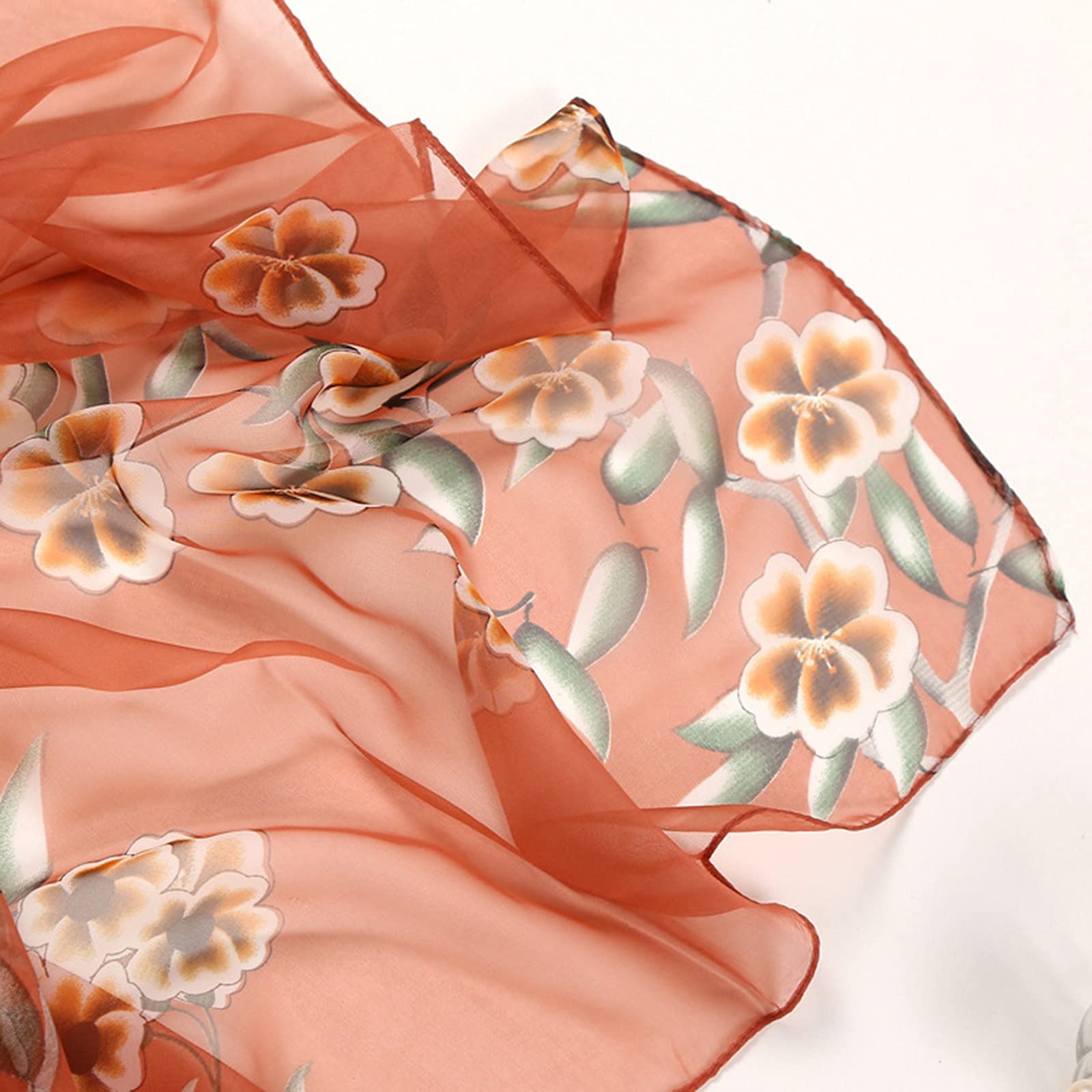 Écharpe Foulard Grand Châle Femme Floral Rouge Jaune - Neuf Avec étiquettes