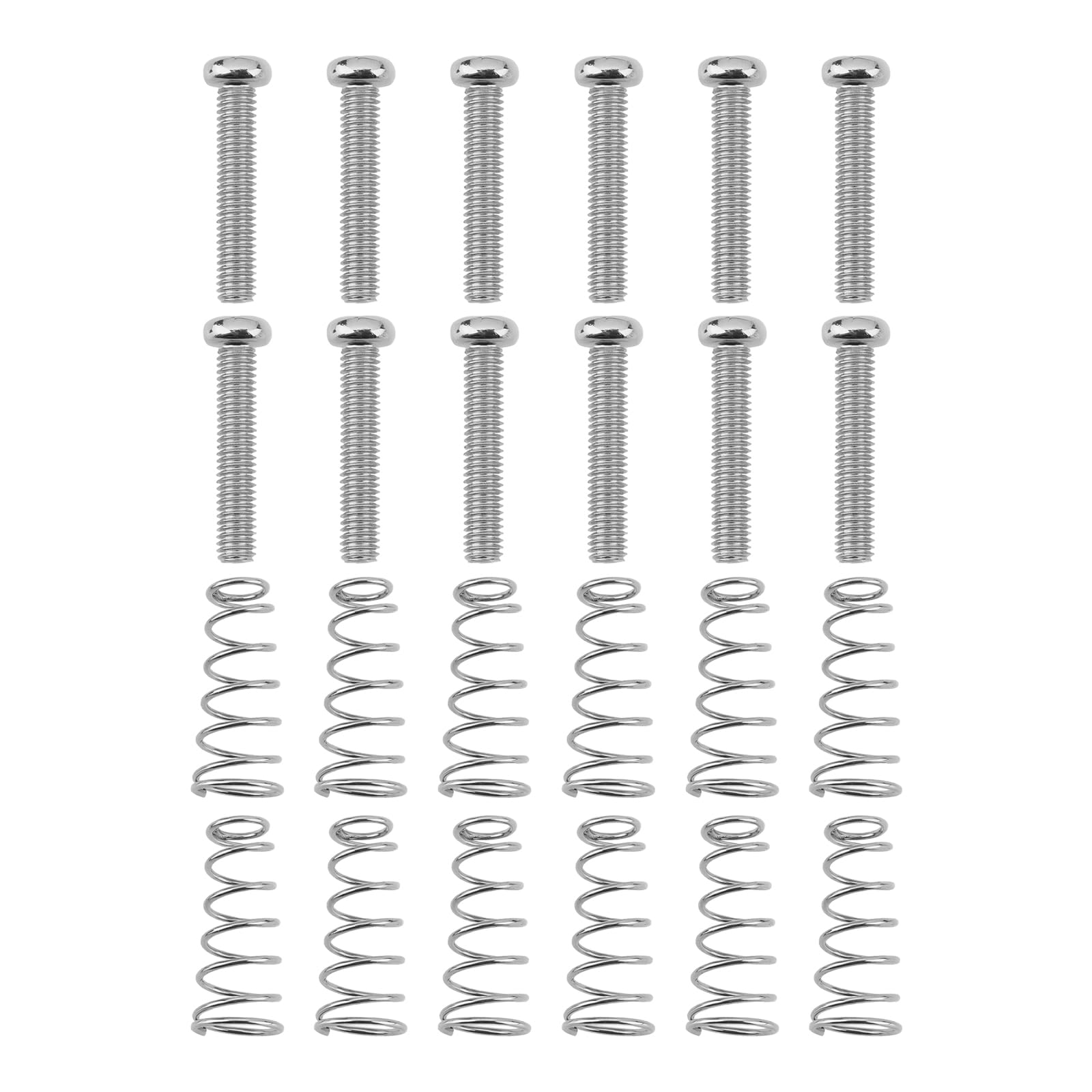 Create idea 12PCS Guitar Saddle Adjusting Chrome Screws and Springs Guitar Bridge Screws 3mm x 18mm For Guitar Bridge Guitar Tremolo Guitar Bridge Parts
