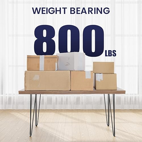 Miniatura 4 de SMARTSTANDARD Patas de mesa de horquilla de 36 pulgadas, 3 varillas de acero sólido, capacidad de carga de 900 libras, estilo de mediados de siglo