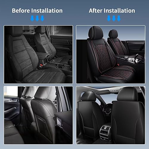 Miniatura 7 de IKABEVEM 2 fundas de asiento delantero de automóvil para Nissan Frontier 2009-2023, cojín de asiento de piel sintética, impermeable, antideslizante,