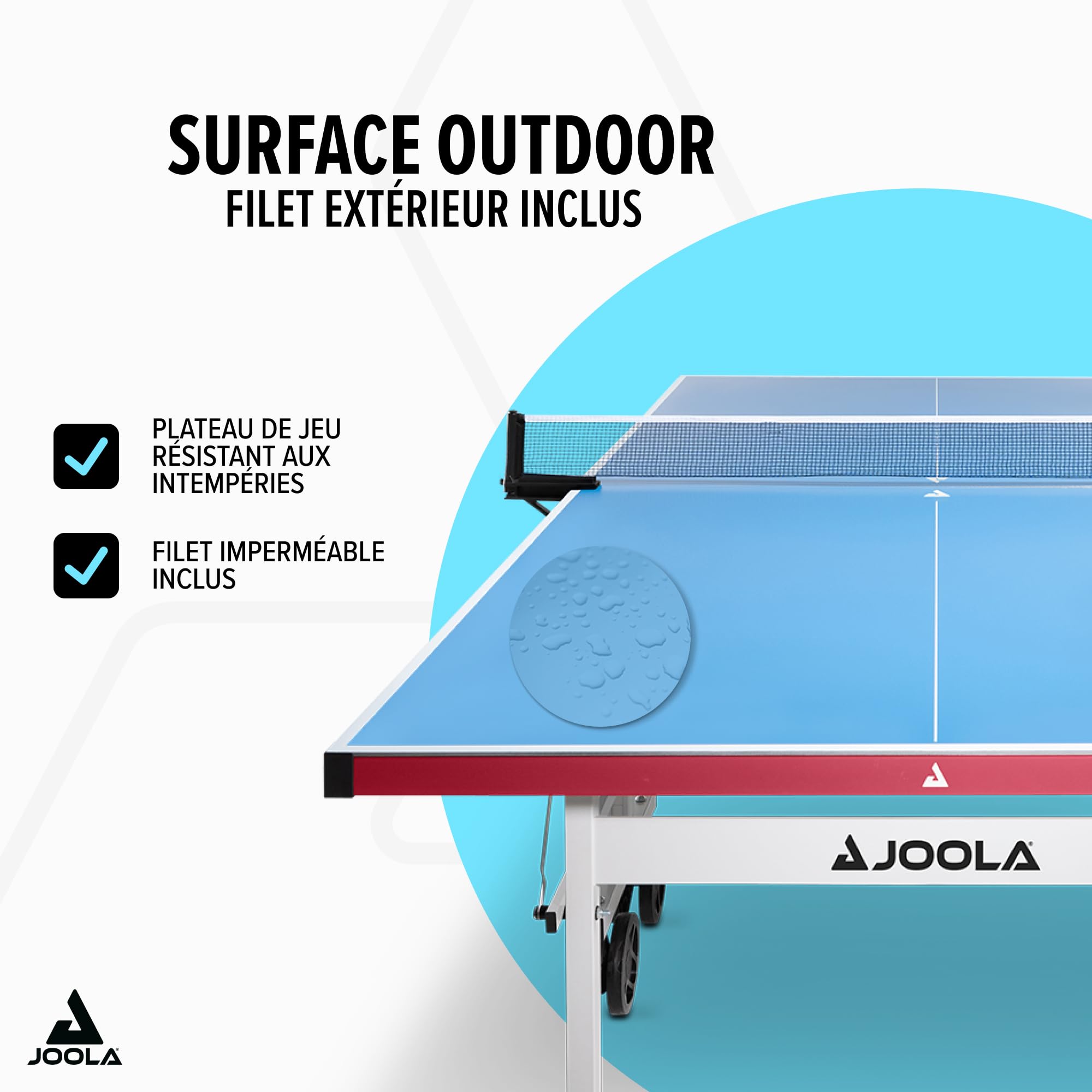 JOOLA Table de ping-Pong Professionnelle en Aluminium 6 mm - Surface Composite résistante aux intempéries - Montage Rapide, Outdoor