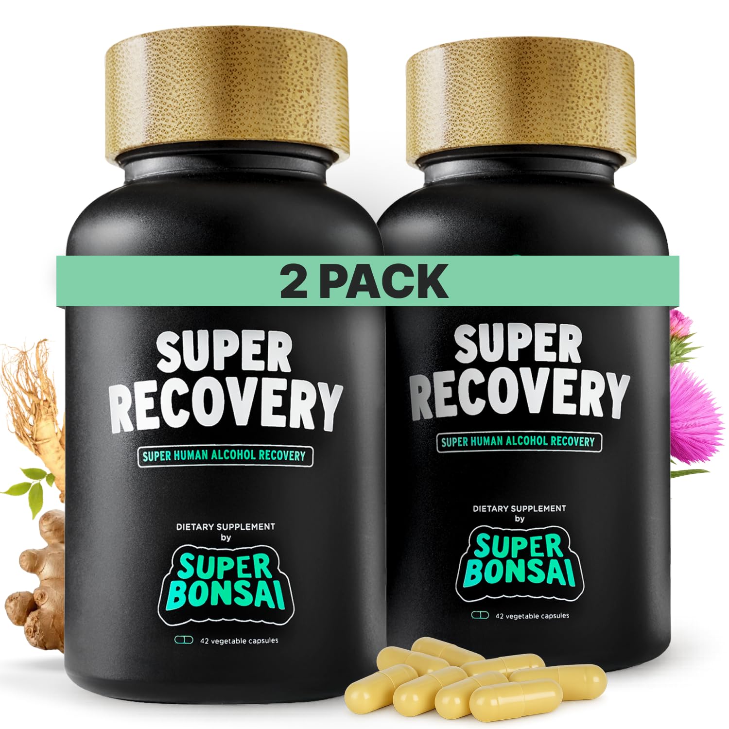 SuperBonsai Super Recovery Capsules for Post Celebration and Morning Relief - All Natural Holistic Support - 3 Capsules Taken Before Drinking and an Optional Serving After (14 Servings) — Amazon image 7