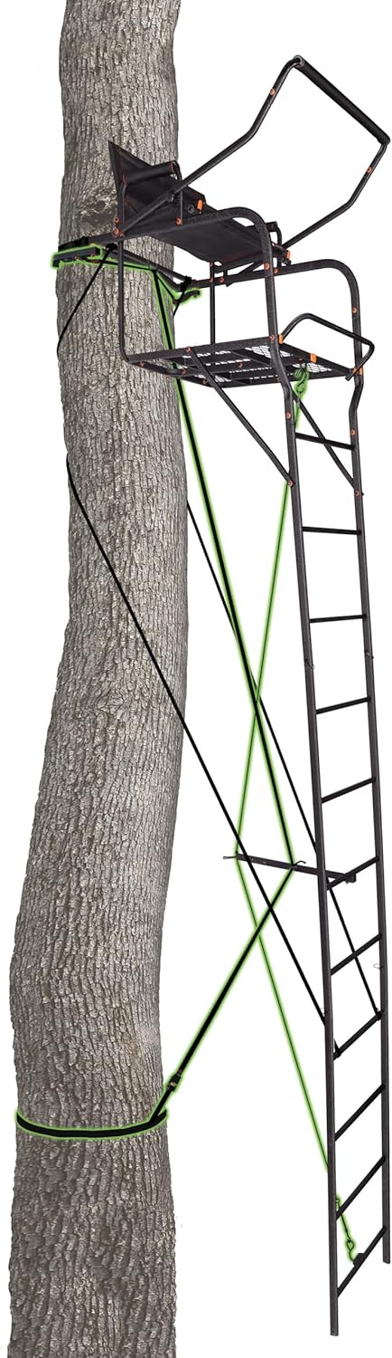 OL'MAN 17' Final Shot Extra Wide Jaw & Truss Hunting Ladder Tree Stand