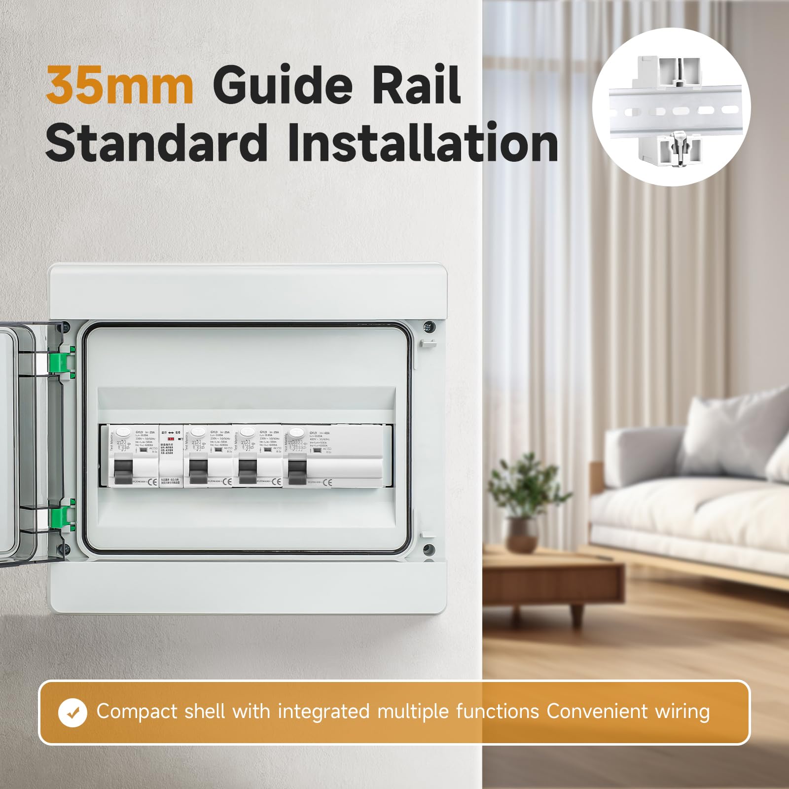 Interruptor Electromagnético Térmico Diferencial 25a 2P 30ma, Con Protección Contra Fugas Eléctricas, Adecuado Para Uso Residencial e Industrial, Instalación de Guía DIN de 240V 35mm