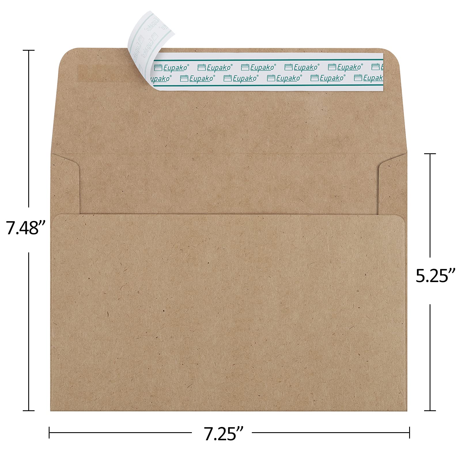 Eupako Briefumschläge A7 selbstklebend Kraftpapier 12,7 x 17,8 cm Braun 100 Stück