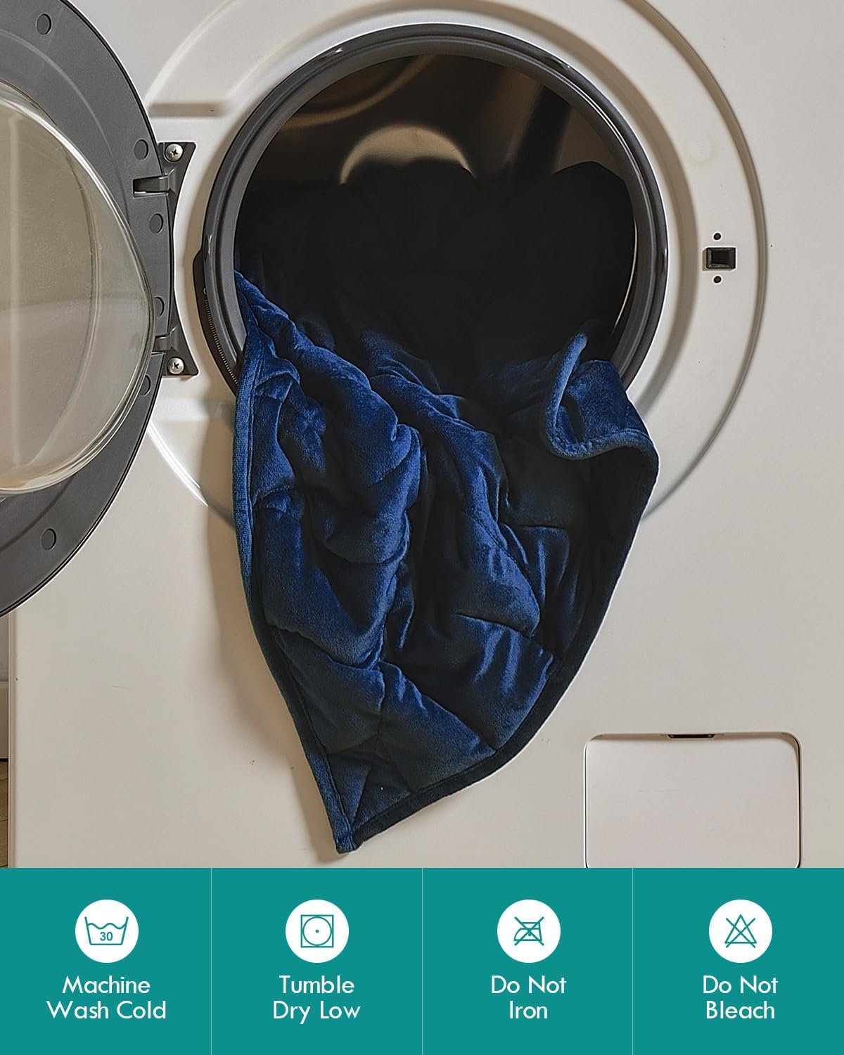 Sivio Piccola Coperta Ponderata 2.3 kg 58x74 cm, Velluto Cristallo di Lusso, Relax per Divano/Ufficio, Lavabile | Blu Marino