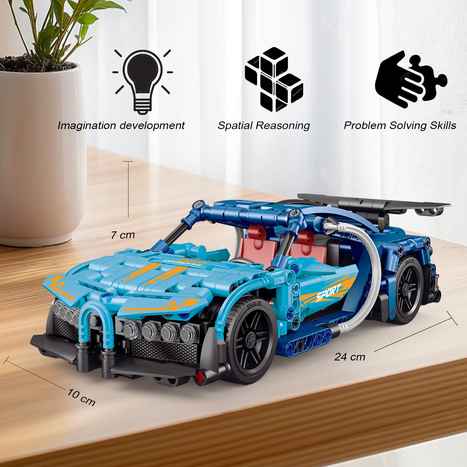 RC F1 City Auto 433-częściowy Model 1:16 Niebieski 2,4G Hz Pilot Zdalne Sterowanie Kompatybilny z Lego Technic