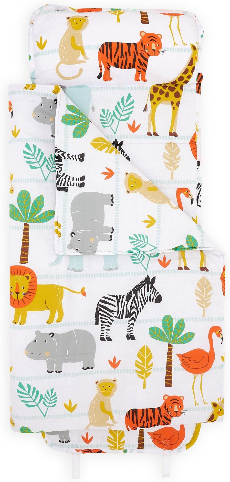 Bloomsbury Mill - Nap Mat for Toddlers and Kids - Pillow, Mat and Blanket Included - All-in-One Sleeping Bag for Nursery & Ready Bed for Nap Time and Sleepovers - Travel Essentials 135 x 50 cm Safari