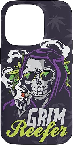Vista 40 de iPhone 13 Cannabis Weed Marihuana Ganja Hemp Grim Reefer Smoking Gift Case