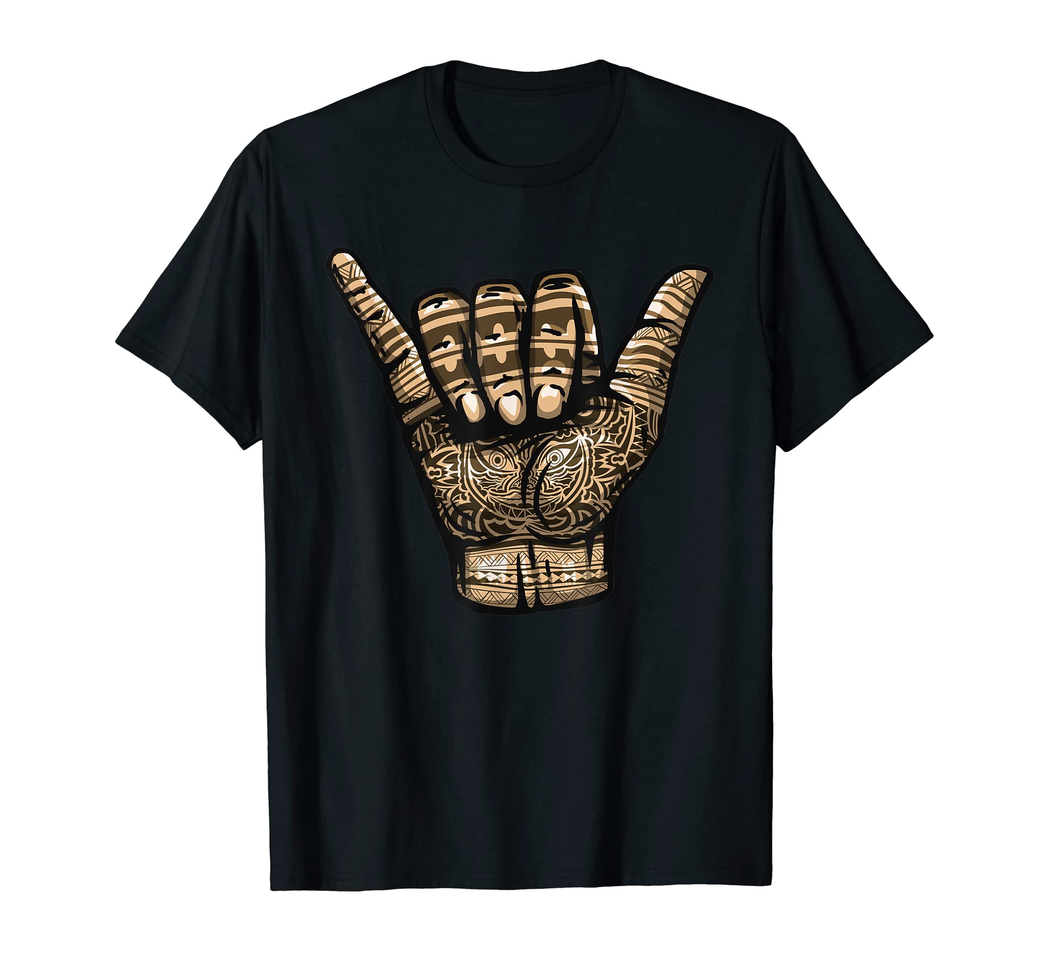 Polynesian Shaka Hand Art Men Women Hawaiian Tribal Tattoo T-Shirt