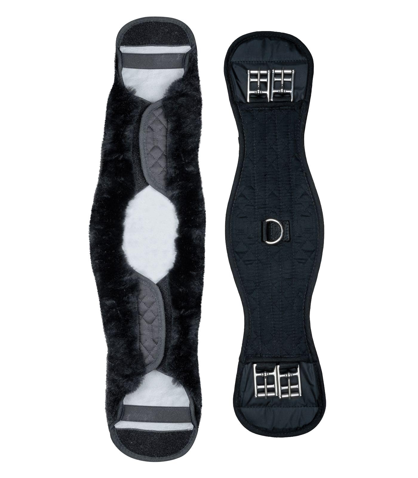 WALDHAUSEN Correa corta de piel de cordero, negro/negro, 50 cm
