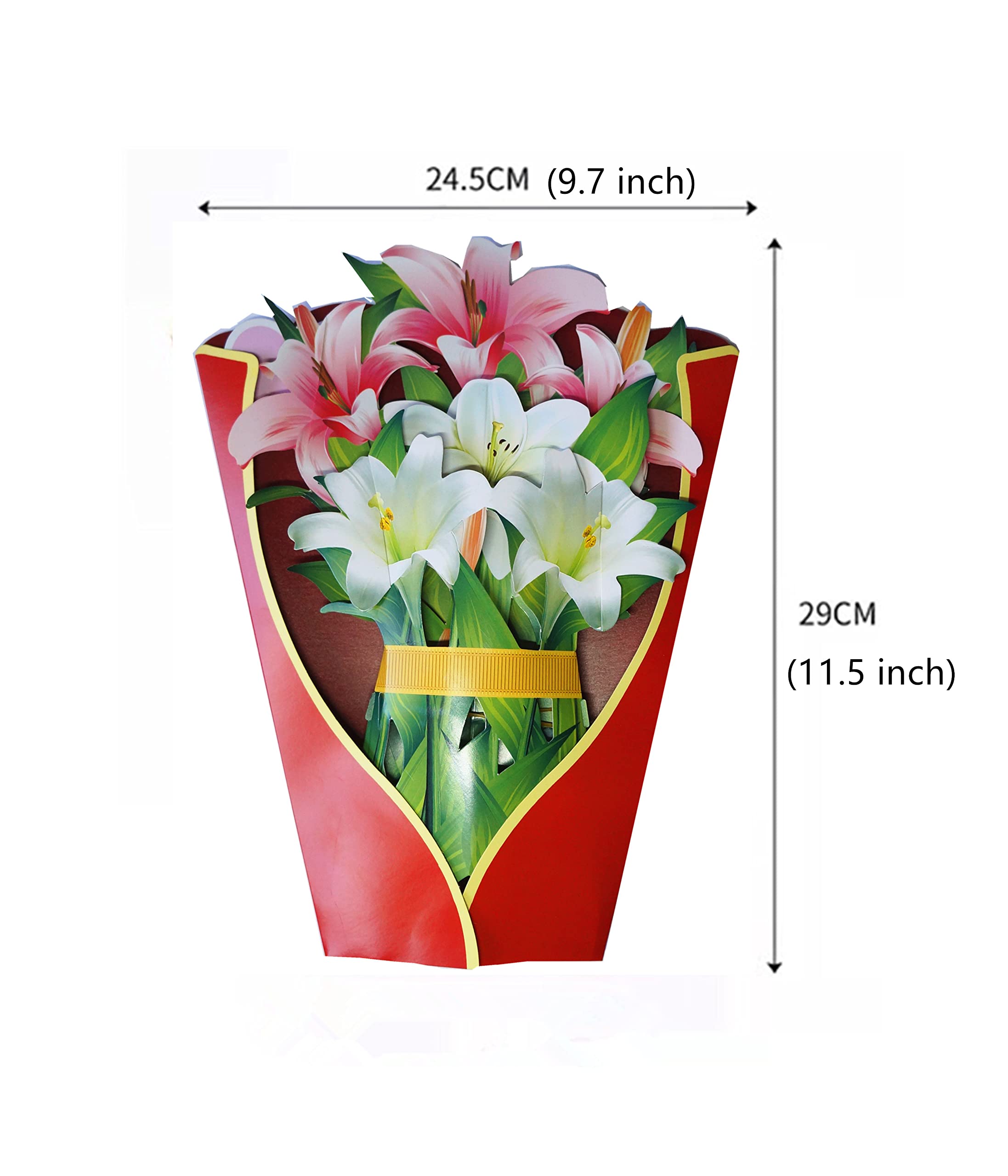 3D Pop Up Flower Bouquet Cards With Note Card And Envelope, Handmade 3D Greeting Cards For Anniversary And Get Well, Popup Birthday Card For Mom, Grandma, Stepmother, Mother In Law (Flower Bouquet