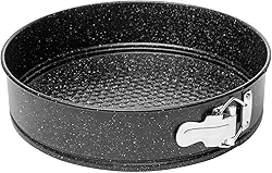 LYOR - Forma Redonda Fundo Removível Antiaderente de Aço Carbono Granilite Preta 26cm x 7cm