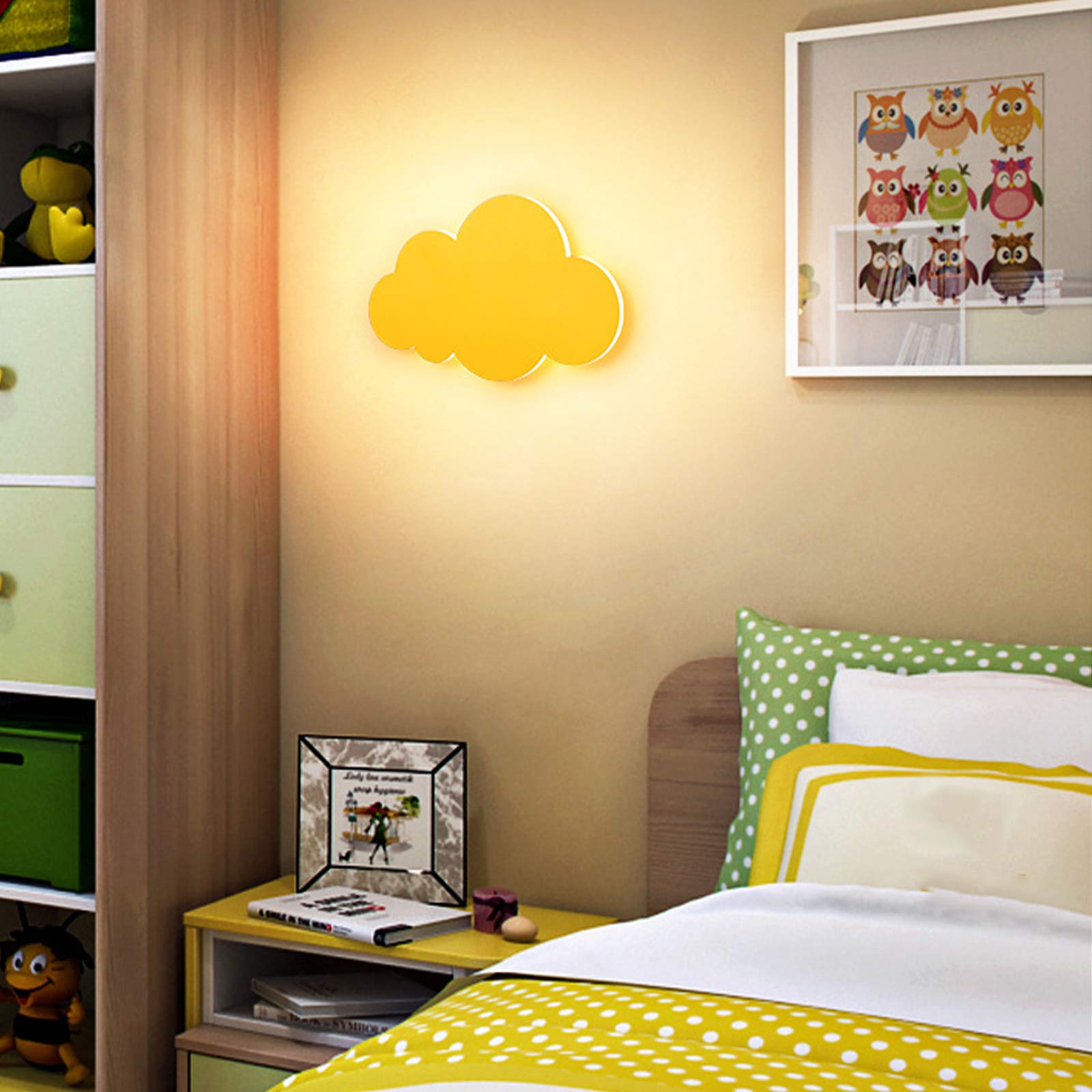 WXKAGF Kinkiet LED Cloud, kinkiet wewnętrzny z 3 temperaturami barwowymi, lampka nocna z akrylowym abażurem, do salonu sypialnia dziecięca dekoracyjna, niebieska/B