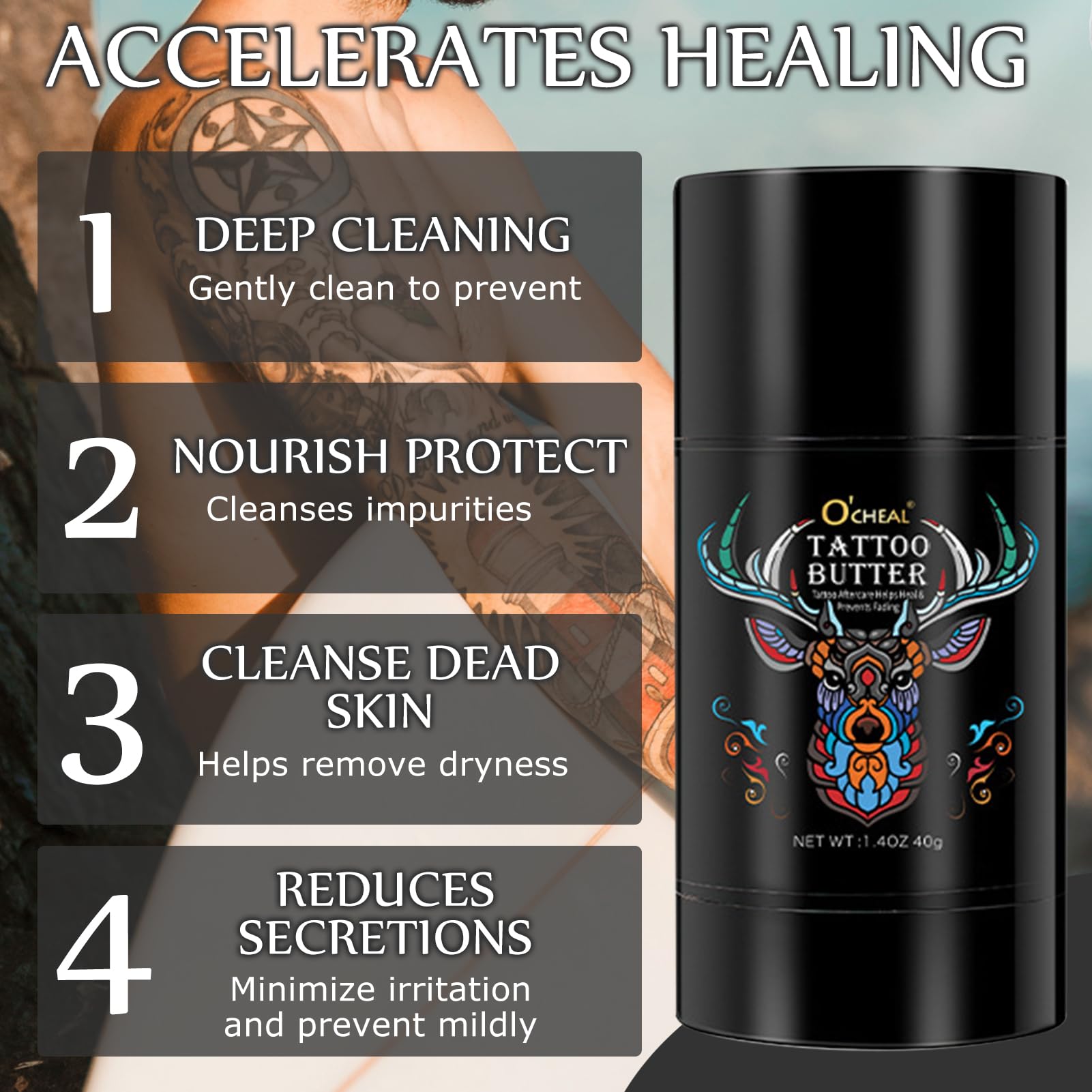 Crema Solar para Tatuajes con Protección UVA/UVB, Mantequilla para Tatuajes