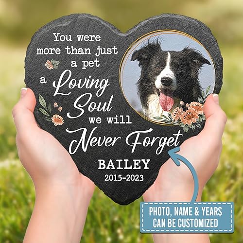 Miniatura 18 de Pawfect House Piedra conmemorativa para perros, Piedra conmemorativa personalizada para mascotas con foto, Regalos conmemorativos para mascotas