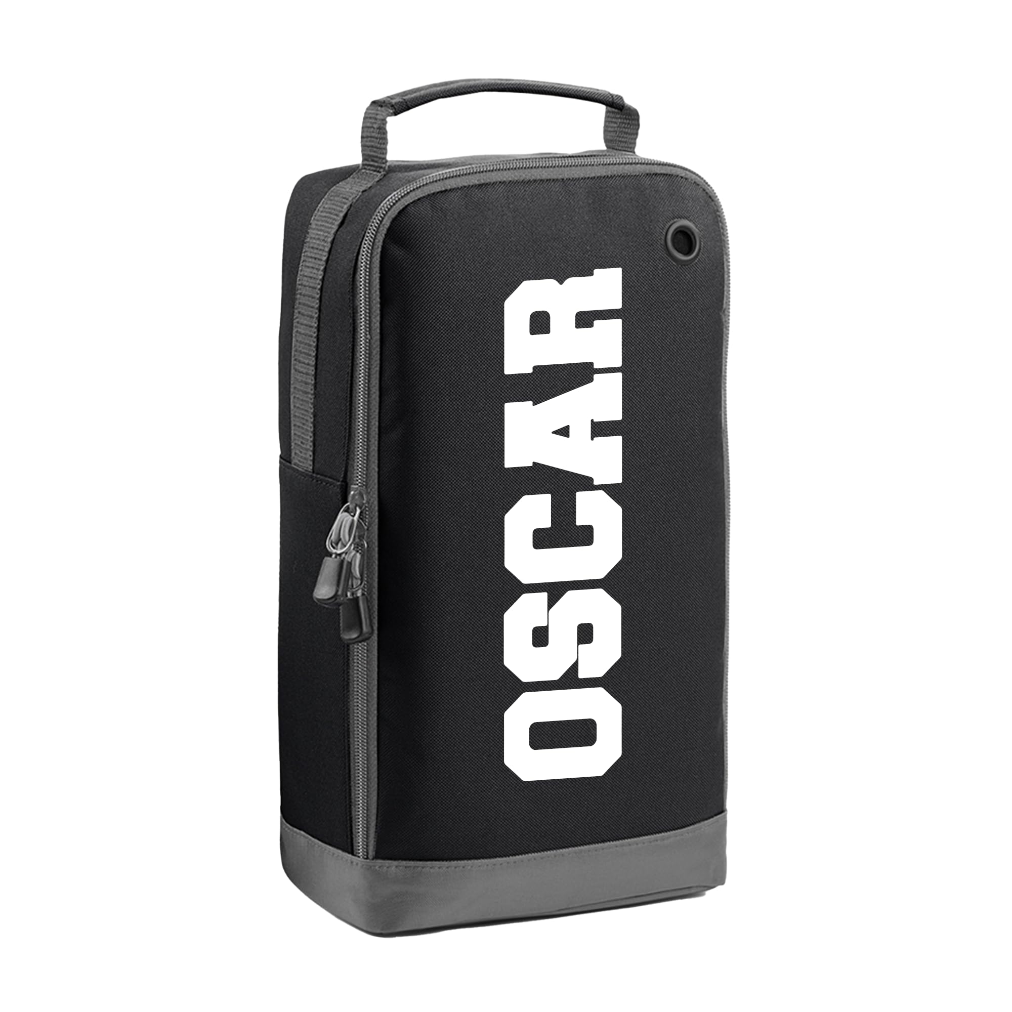 Personalised Kids Boot Bag with Custom Name - Name Only Design - Black Shoe Bag for PE & School โ image 1