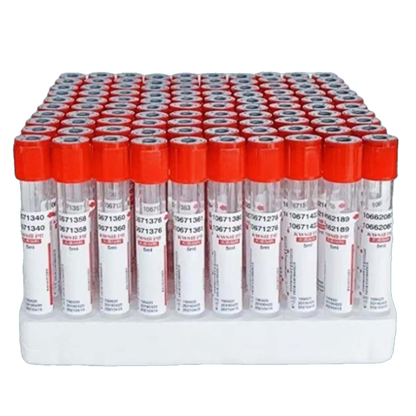 Provetta per Prelievo Del Sangue, Provetta per Prelievo Del Sangue Da 5 Ml, 100 Pezzi per Confezione, Provetta in Plastica Monouso, Quattro Specifiche Funzionali, Per Laboratori,Red