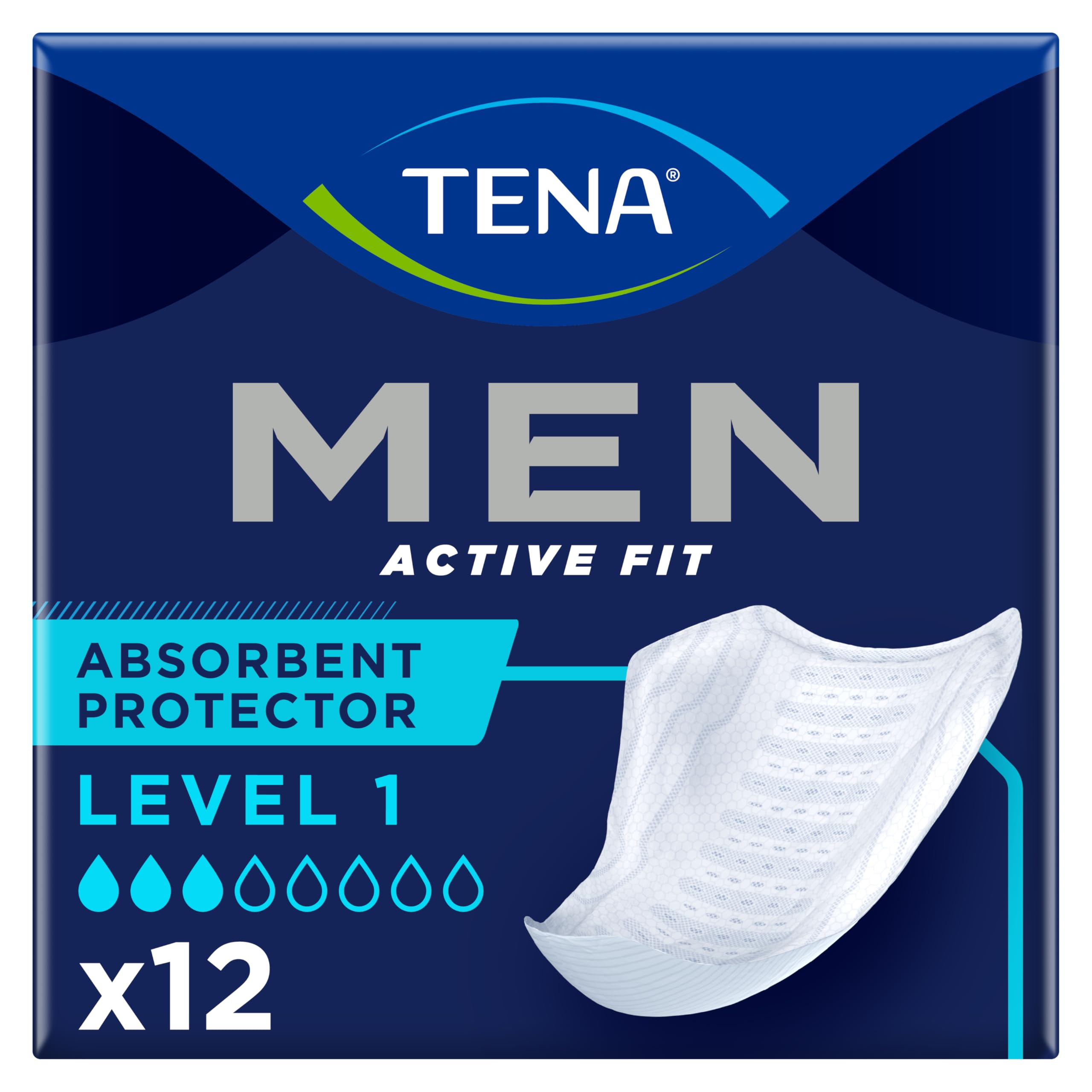 12 x TENA Men Absorbent Protector Level 1 | Incontinence Pads | 1 Pack of 12