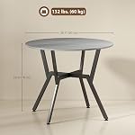 HOMCOM 35" Round Dining Table for 2, Modern Kitchen Table with Steel Frame for Living Room, Dining Room, Grey