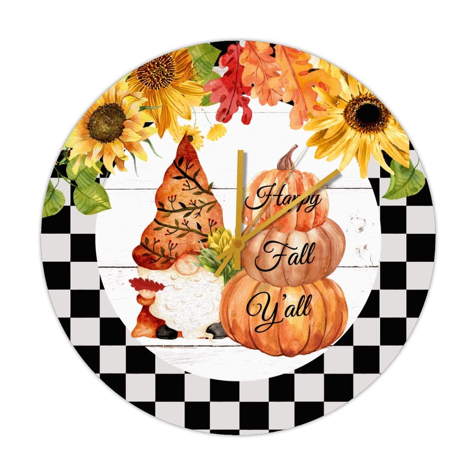 Horloge bois citrouille cuisine deco style ferme pour Thanksgiving et automne