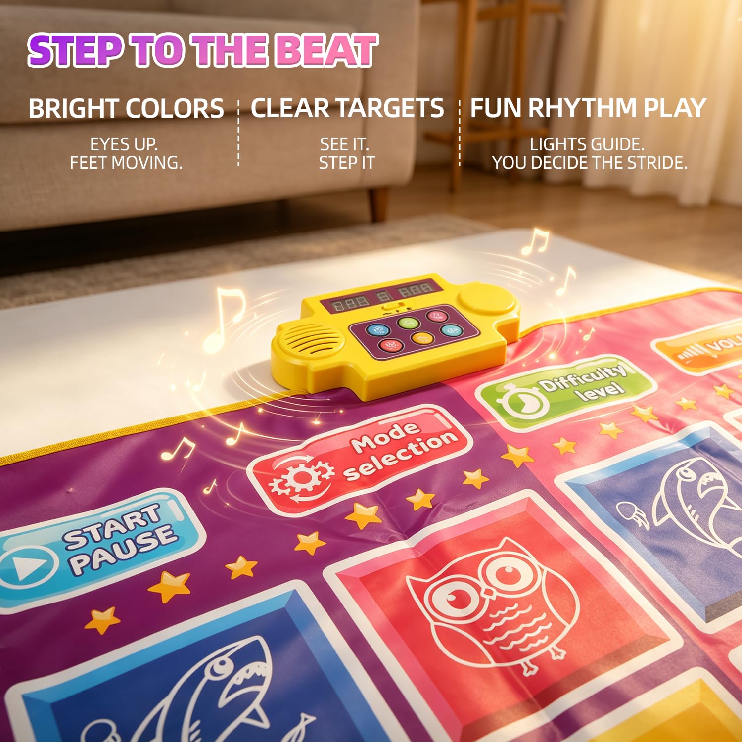 EagleStone Tappetino da ballo Bluetooth per bambini, 3 livelli di difficoltà, con volume regolabile, giocattolo regalo per bambini dai 3 ai 12 anni