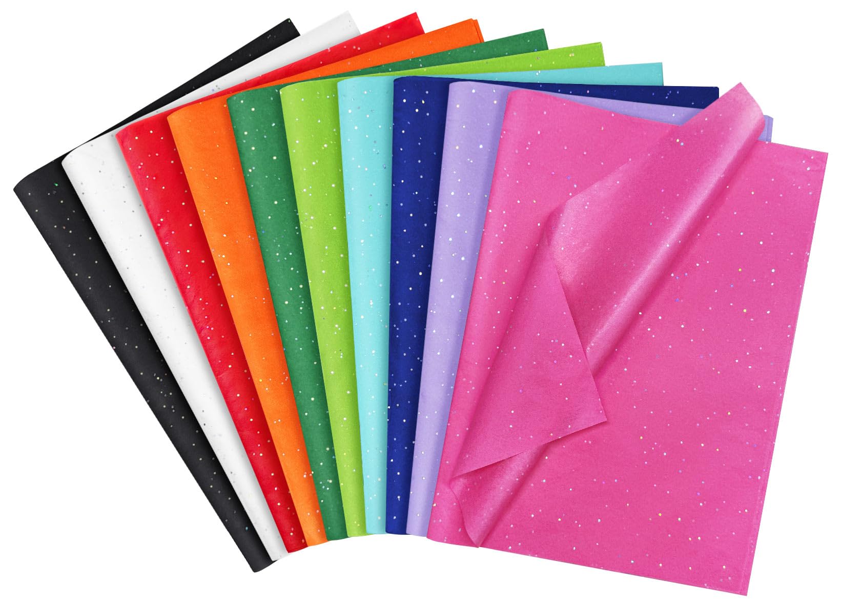 120 Sheets 14 x 20 Inch Colored Glitter Tissue Paper for Gift Bags