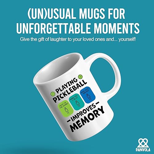 Miniatura 2 de Panvola Taza de cerámica Playing Pickleball Improves Memory Pickleball Lovers Gifts Coffee Cup 11 oz White Novelty Drinkware (11 oz)