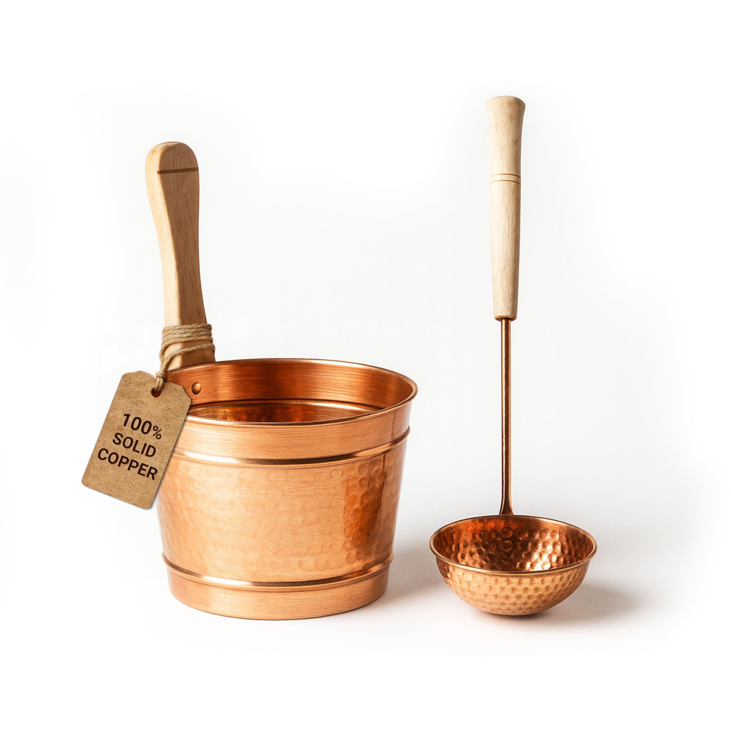 Amazon.com: ALFIQ Hammered Copper Sauna Bucket & Ladle Set