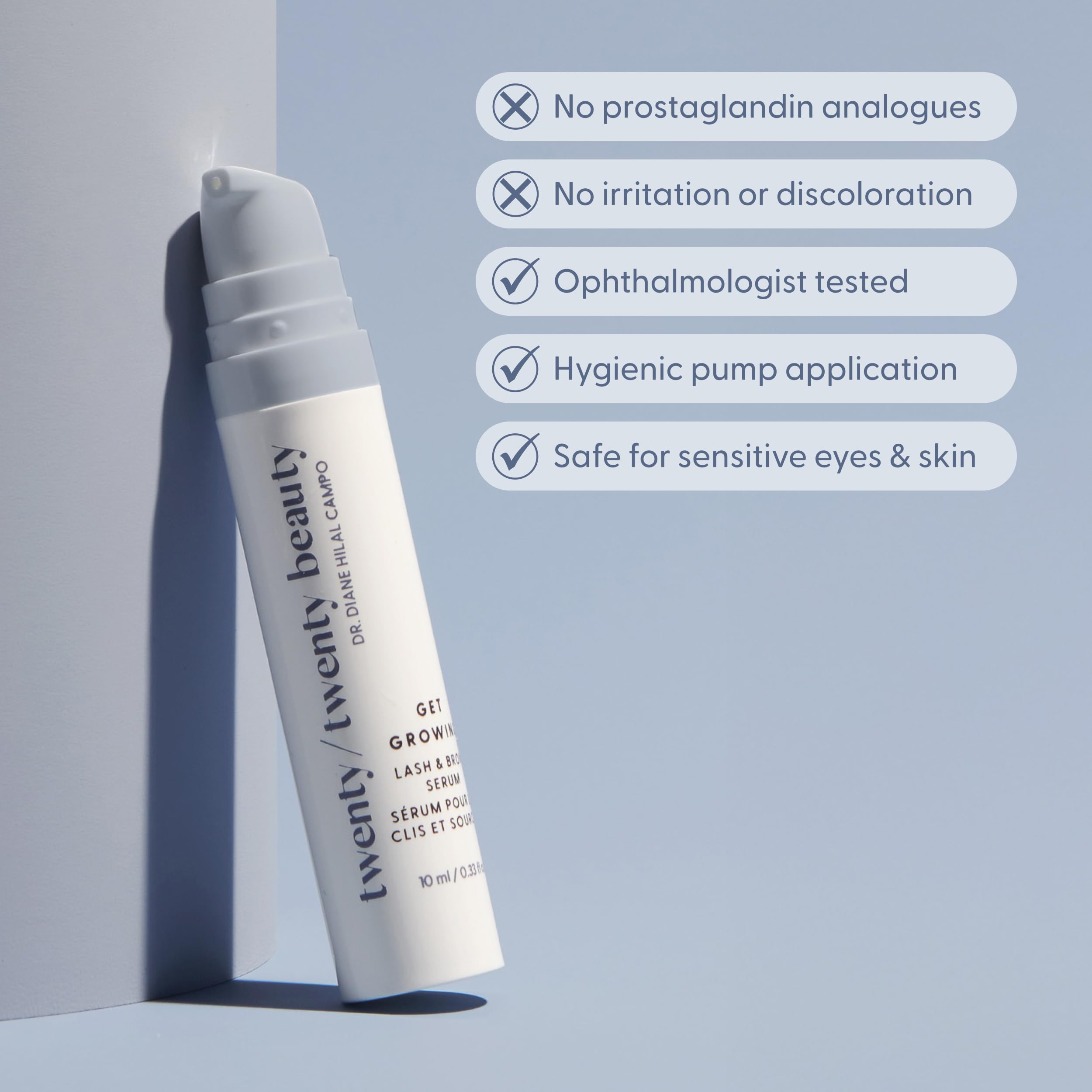 Twenty/Twenty Beauty Get Growing Lash & Brow Serum for Sensitive Eyes