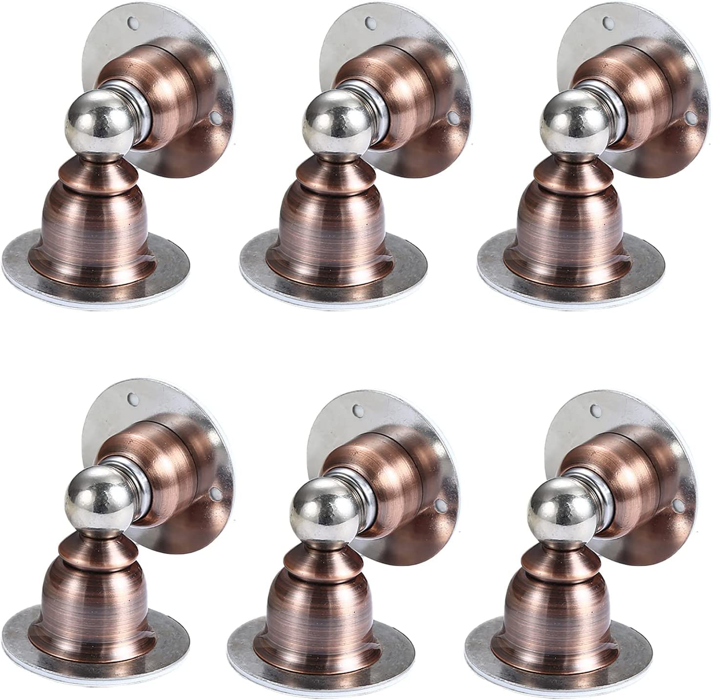 YUEKOPOU Door Stopper,Brushed Finish Door Stop, Door Stops,Door Stopper, Magnetic Door Stop,Floor Mounted Stainless Steel Magnet Door Stop Holder,Wall Mounted Doorstop,(Red Bronze)
