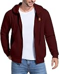 AIYINO Men's Zip Up Hoodie Long Sleeve Drawstring Waffle Knit Lightweight Hooded Sweatshirt with Kanga Pocket