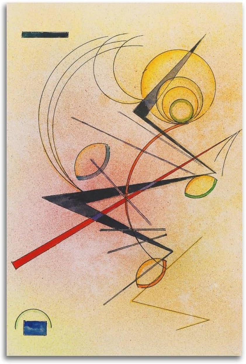 Rikin Liuff Little Warm by Wassily Kandinsky Canvas Poster Abstract Wall Art Vintage Painting Wassily Kandinsky Prints for Home Picture Decor 40x55cm Frameless
