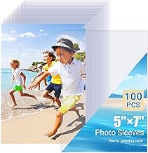 100 Transparent Protective Sleeves 13 x 18 cm – Top Opening, Acid Free and Waterproof File Envelopes – Ideal for Photo Albums, Collection Cards and Documents